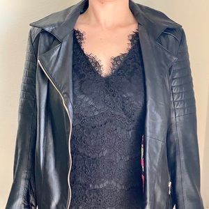 Black leather jacket